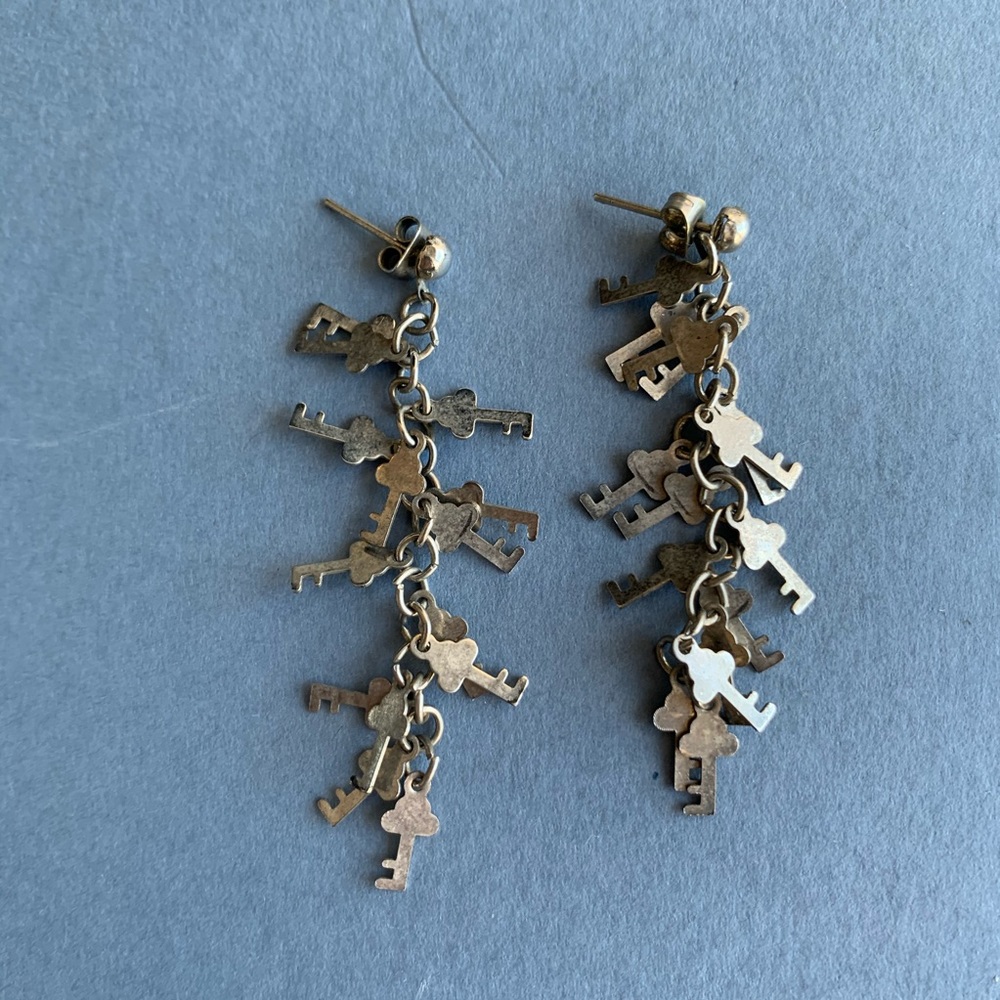 Vintage key earrings